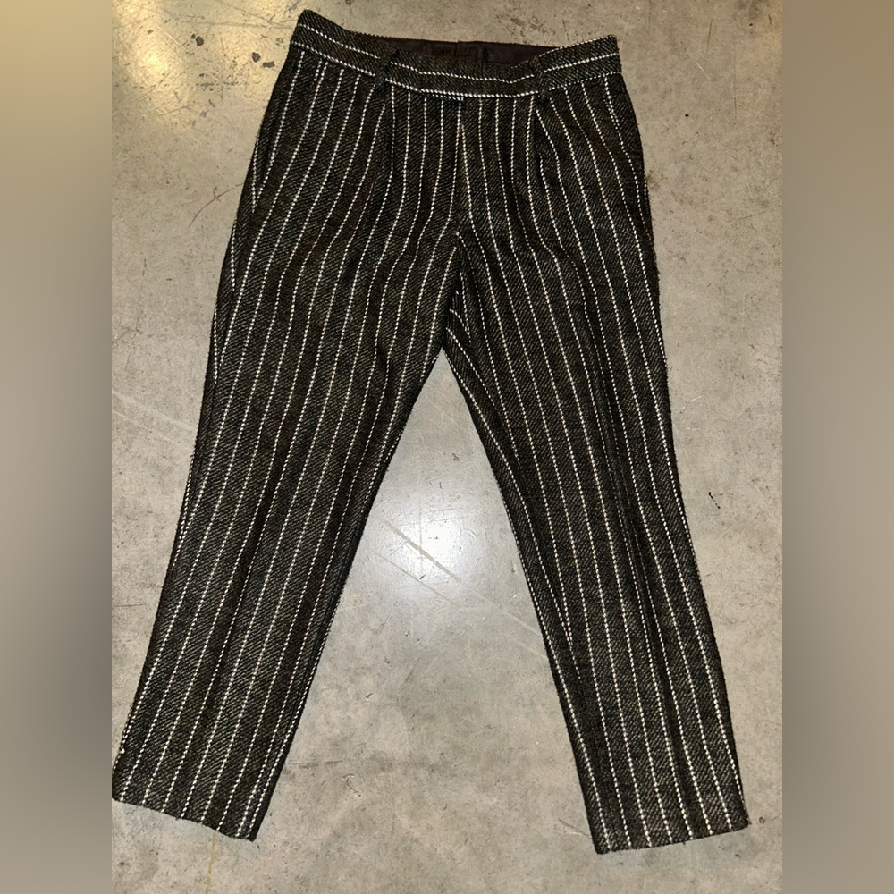 ASOS Men's Black and White Pinstripe Dress Pants